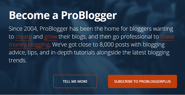 ProBloggers hjemmeside er annerledes for nye besøkende på nettstedet.