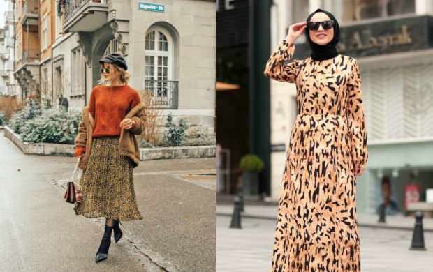 leopard skjørt kombinasjoner hijab