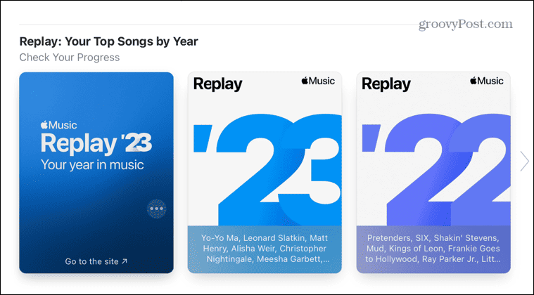 seksjon for repetisjon av Apple Music