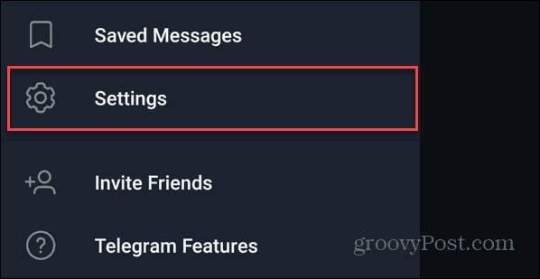 Telegram-innstillinger på Android