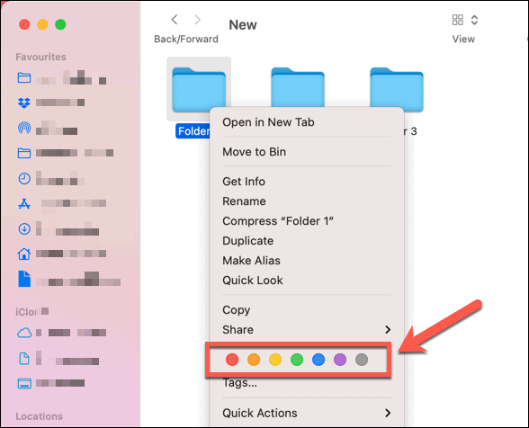 Sette en standard fargemerke til en mappe på Mac
