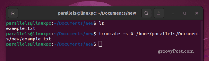 Tømme en Linux-fil ved å bruke truncate-kommandoen