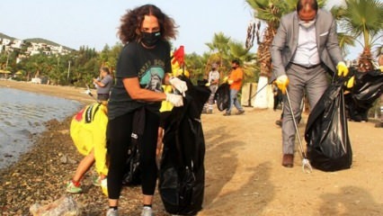 Sertab Erener gjorde opprør ved å samle søppel i Bodrum!