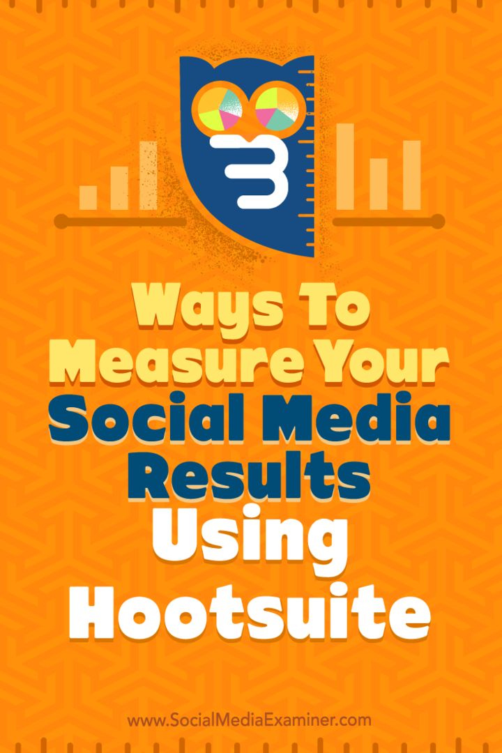 Tips om tre måter å måle resultatene på sosiale medier ved hjelp av Hootsuite.