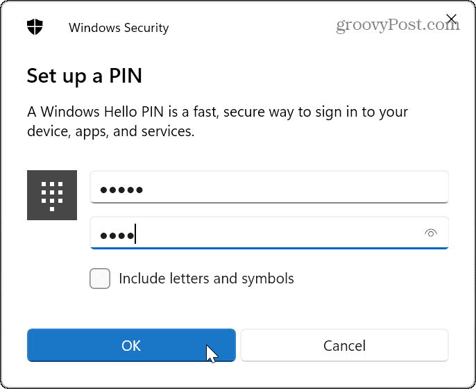 PIN-kode for å logge på Windows 11