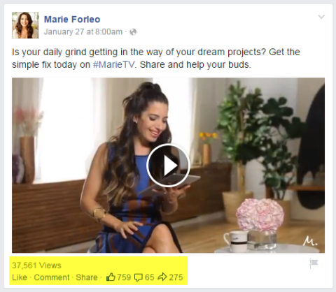marie forleo videoinnlegg på facebook