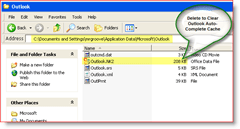 Tøm Outlook automatisk fullstendig hurtigbuffer - Windows XP
