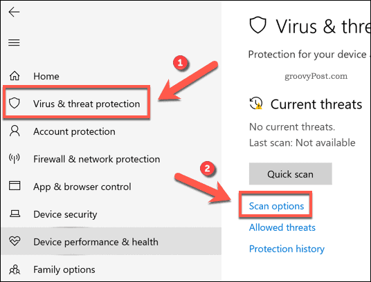 Tilpasse en Windows-sikkerhetsskanning