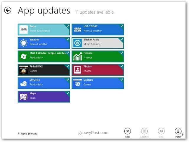 Oppdater Windows 8 Apps på den enkle måten