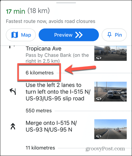 google maps avstander i km
