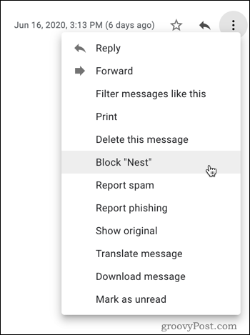 Blokkering i Gmail