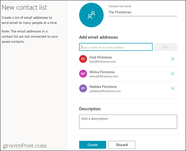 Sett opp en ny kontaktliste i Outlook