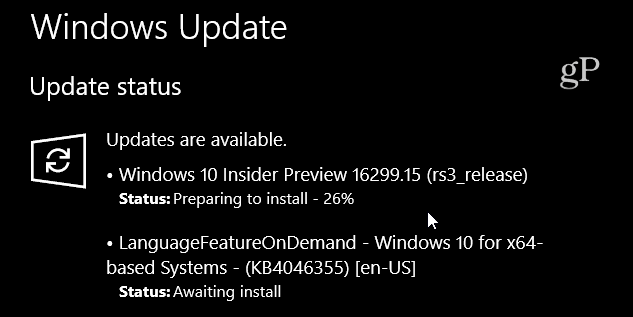 Windows 10 Build 16299-15 Kumulativ oppdatering