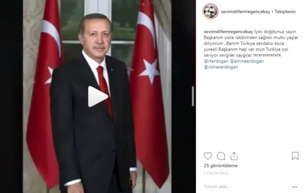 Feiring av overraskelsesbursdag til president Erdoğan, en av de berømte artistene