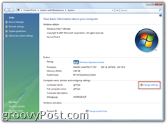 Windows 7 eller Vista System Screen