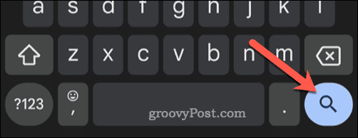 Søk-knapp for Gmail på et Android-tastatur