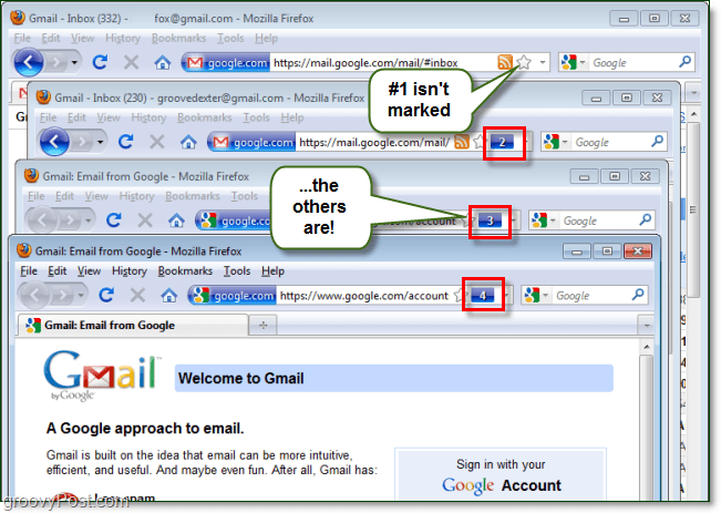 Logg inn på flere Gmail-kontoer eller nettsteder ved hjelp av Firefox