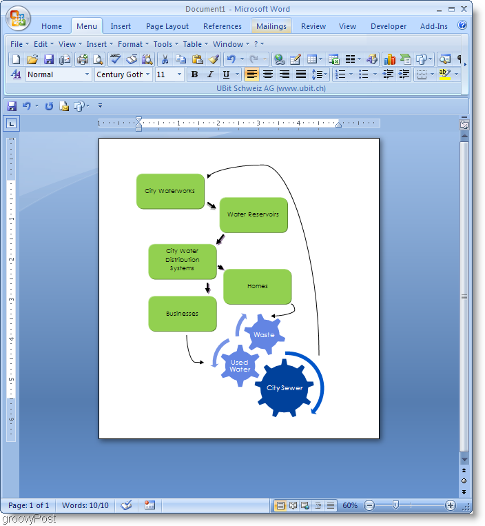 Microsoft Word 2007 Flowchart-eksempel