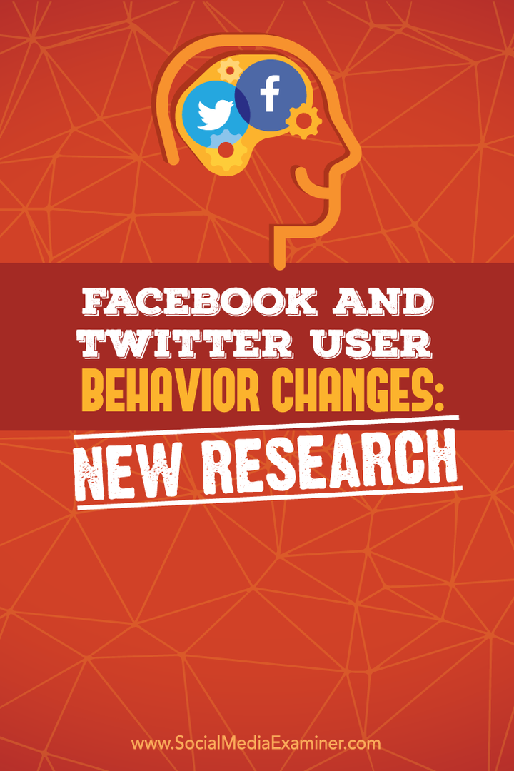 Endringer av brukeratferd på Facebook og Twitter: Ny forskning: Social Media Examiner