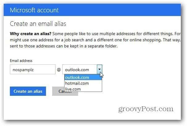 Microsoft avslutter Outlook.com-tilknyttet kontosupport for aliaser