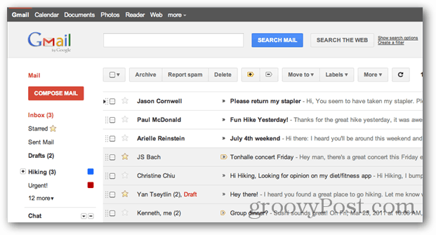 Gmail UI redesign