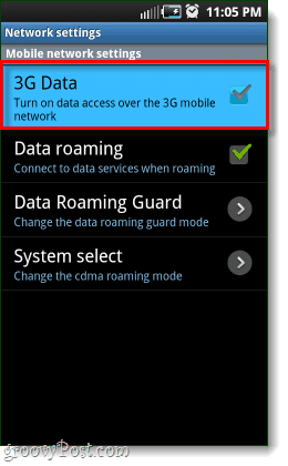 android 3g data deaktivert