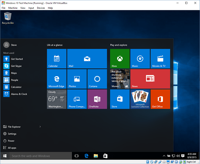 14 Windows 10 i VirtualBox