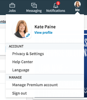Klikk på Me-ikonet for å redigere profilen og personverninnstillingene dine.