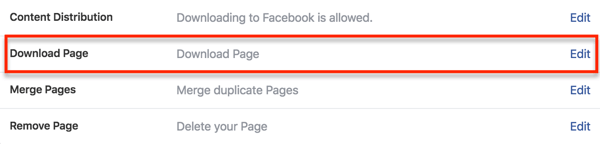 Finn muligheten til å laste ned sidedataene dine i Facebook-innstillingene.