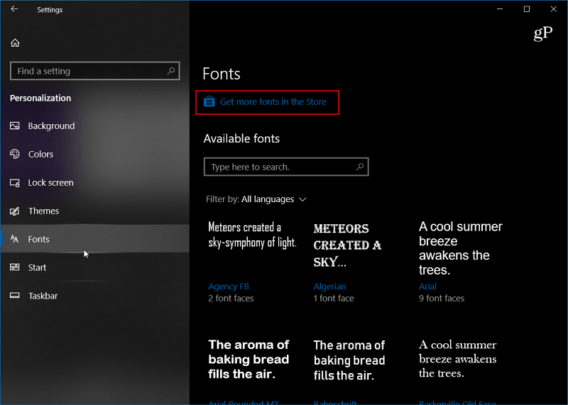 Windows-10-font-innstillinger