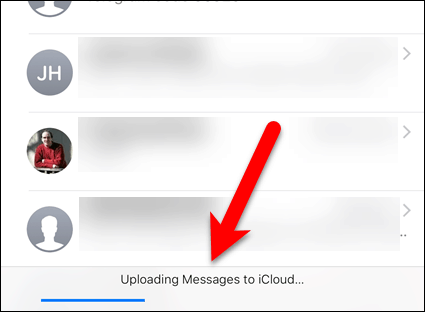 Laste opp meldinger til iCloud i iOS