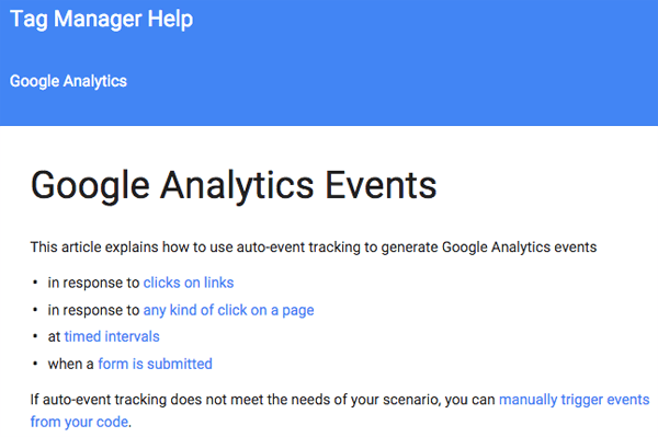 google tag manager hendelser