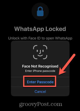 whatsapp skriv inn passord
