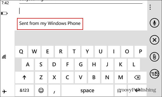 Tips om Windows Phone: Endre standard e-postsignatur