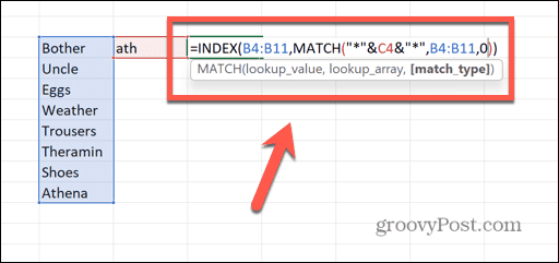 Excel-indeksmatchformel