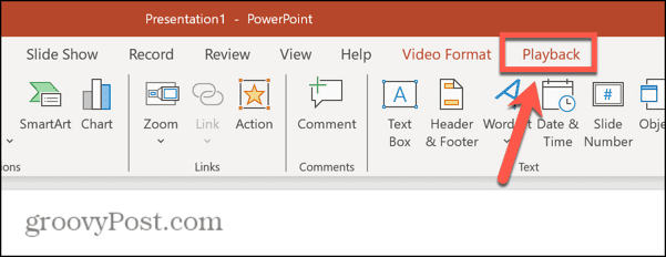 powerpoint avspillingsmeny