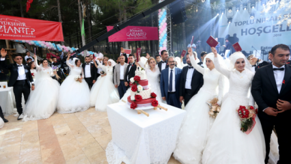 Fatma Şahin valgte bryllupet til 50 par i Gaziantep!