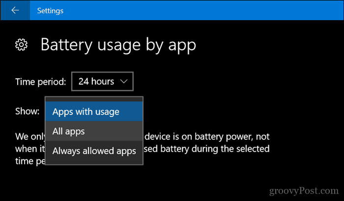 Hvordan tillate apper å sende varsler i batterisparemodus i Windows 10