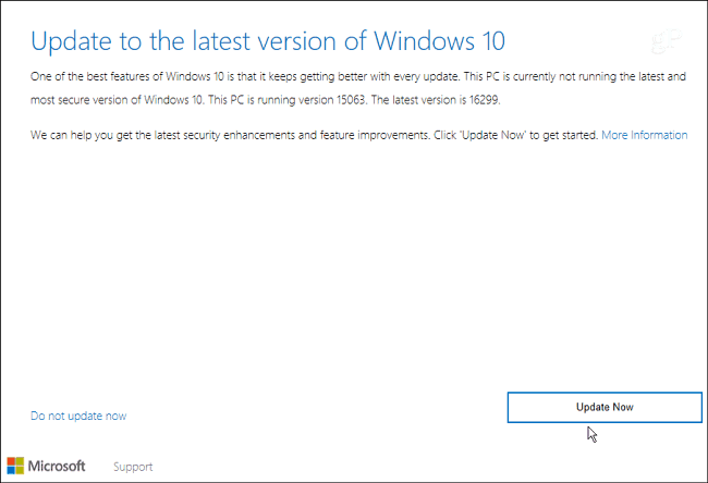 oppdateringsassistent Windows 10