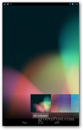Nexus 7 bakgrunnsbilde velge