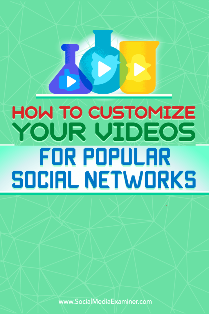 Slik tilpasser du videoene dine for populære sosiale nettverk: Social Media Examiner