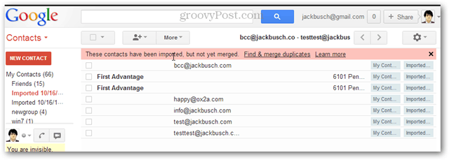 Slik importerer du mange kontakter til gmail samtidig