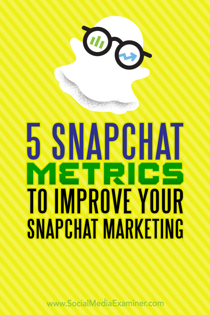 5 Snapchat-beregninger for å forbedre Snapchat-markedsføringen av Sweta Patel på Social Media Examiner.