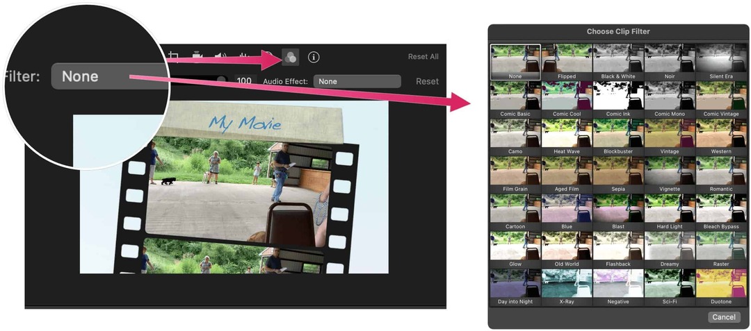 iMovie -filtre