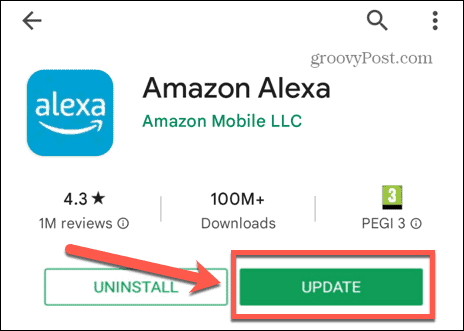 alexa app oppdatering