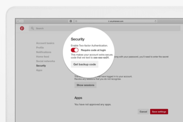 Pinterest lanserer tofaktorautentisering og andre nye sikkerhetstiltak til alle brukere de neste ukene.