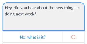 Bruk knapper for å la folk komme videre med Messenger bot-samtaler.