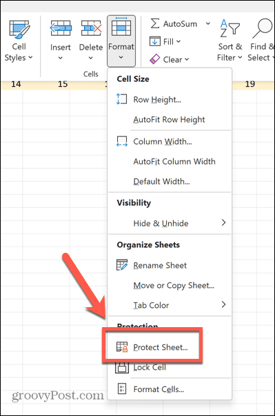 excel beskytte ark