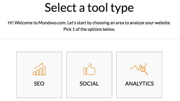 Velg en verktøytype i Mondovo.