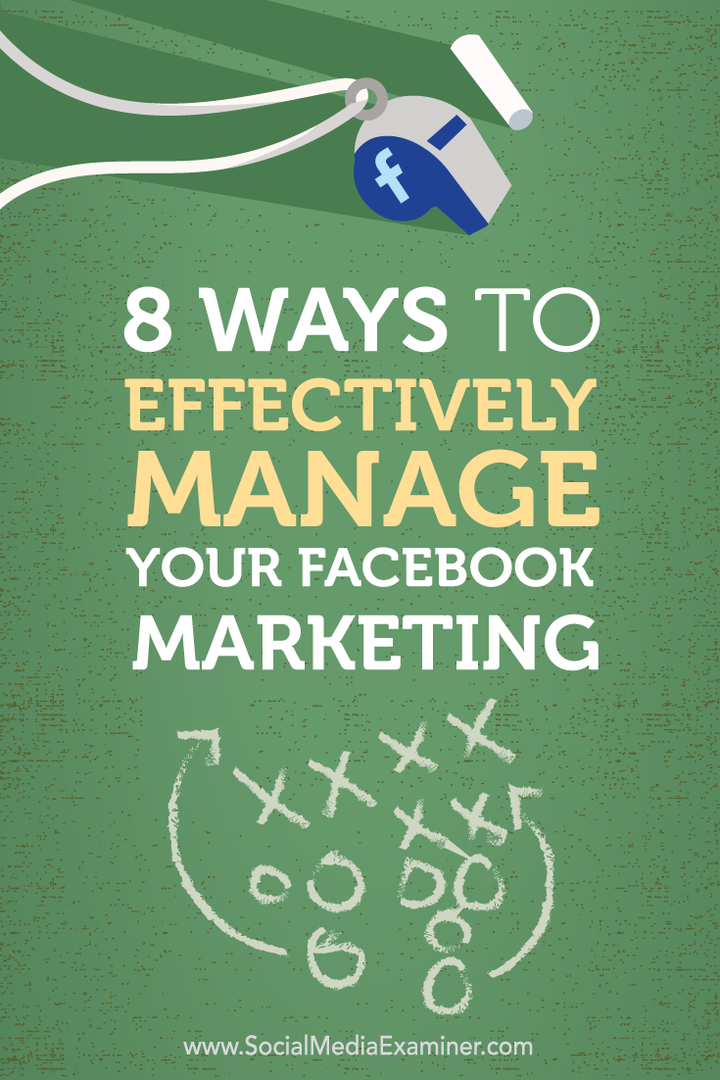 8 måter å effektivt administrere Facebook-markedsføringen din: Social Media Examiner